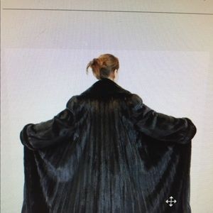 Female Russian black full length mink swing coat
